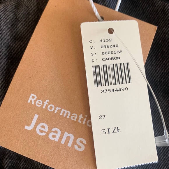 Reformation NWT Tazz Black Denim Long Maxi Skirt 27 - Picture 6 of 10